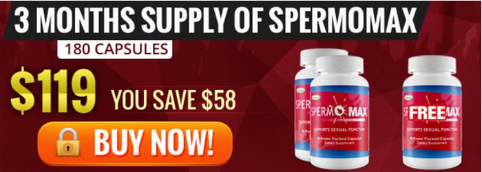 1 Month Supply Of Spermomax - 180 Capsules 119$ You Save 58$